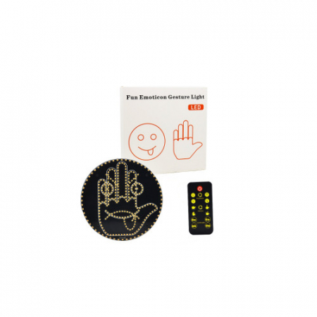 Accesorii electronice auto - Panou LED tip emoticon zambaret , programabil, cu afisaje personalizabile controlate din telecomanda 12 gesturi