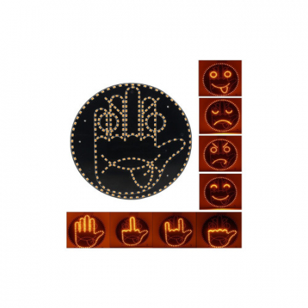Panou LED tip emoticon zambaret , programabil, cu afisaje personalizabile controlate din telecomanda 12 gesturi [3]