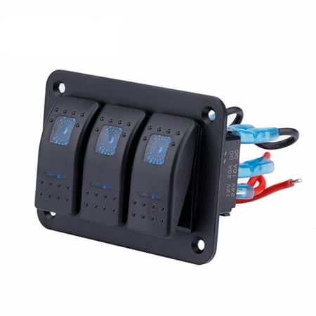 Panou intrerupatore Priza - Panou universal cu 3 intrerupatoare ON/OFF cu iluminare LED 12V–24V