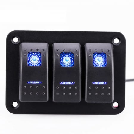 Panou universal cu 3 intrerupatoare ON/OFF cu iluminare LED 12V–24V [5]