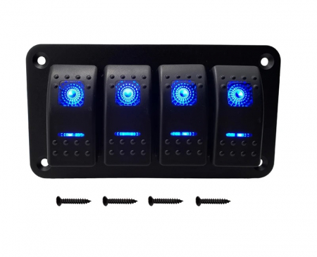 Panou universal cu 4 intrerupatoare ON/OFF cu iluminare LED 12V–24V [2]