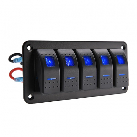 Panou universal cu 5 intrerupatoare ON/OFF cu iluminare LED 12V–24V [3]
