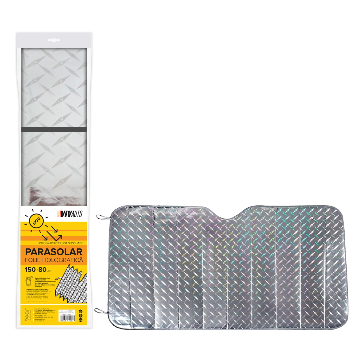 Alte accesorii - Parasolar cu folie holografica, 150x80cm