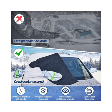 Parasolar exterior auto iarna vara cu protectie oglinzi geamuri fata laterale si capota 255x240 cm Cod: CST-255240 [2]
