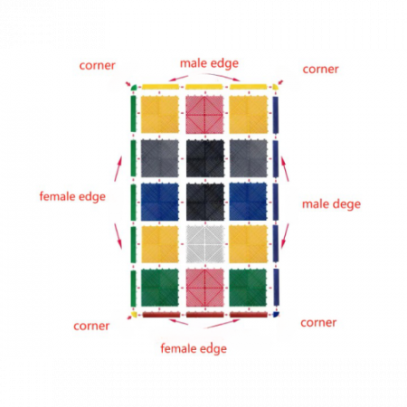 Pardoseala modulara ventilata 40x40x1,8cm Culoare Magenta [7]