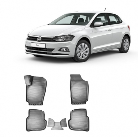 Volkswagen - Covorase auto cauciuc tip tavita VOLKSWAGEN POLO (2010-2018) - 5 PCS