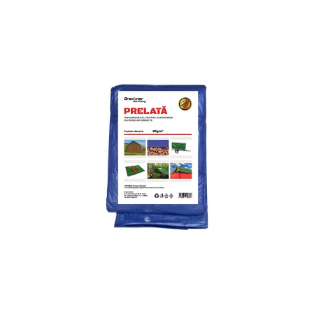 Prelate auto - Prelata cu ochiuri de prindere 80g/m2 albastra 3x4m Breckner