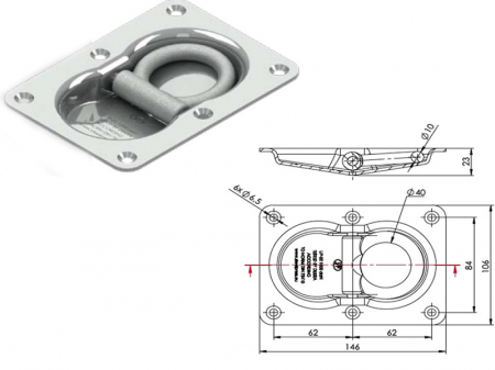 Accesorii Remorca - Prindere podea pentru marfa UP-02