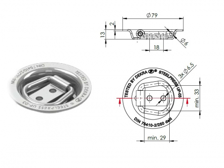 Accesorii Remorca - Prindere podea pentru marfa UP-03