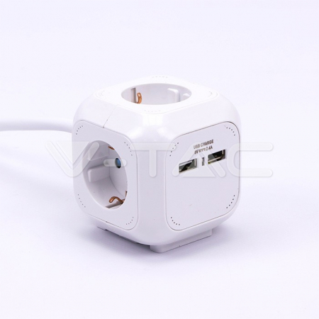 Priză 4 Circuite și Mufă USB Cubică 3G 1.55mm x 1.4m [1]