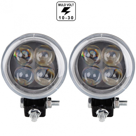 Proiector LED  12W  6000K SPOT 4D cu angel eyes 12/24V [1]