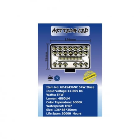 Proiector LED 54W 2 faze 12/24V [1]