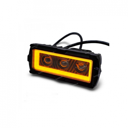 Proiector LED cu angel eyes DRL alb 1000lm [1]