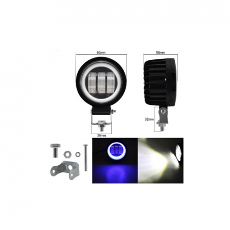 Proiector LED cu Angel Eyes DRL lumina alba 30W [2]