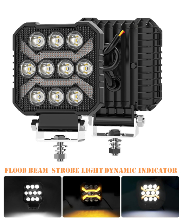 Proiectoare, lampi si leduri - Proiector LED cu Lumină Albă DRL Portocalie, 1700Lm, 9-30V, Rezistent la Apă IP68 - 17W