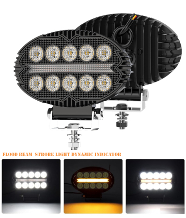 Proiectoare, lampi si leduri - Proiector  LED cu Lumină Albă și DRL Portocalie, 2000LM, 9-30V, Rezistent la Apă IP67