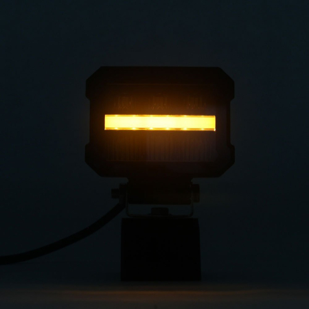 Proiector LED cu lumină albă și lumini de zi DRL roșu-portocaliu 12V - 24V E-mark [4]