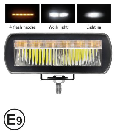 Proiectoare, lampi si leduri - Proiector LED multifunctional / lampa de lucru cu DRL alb si lumina de avertizare 4 functii IP65/67K - 12-24V