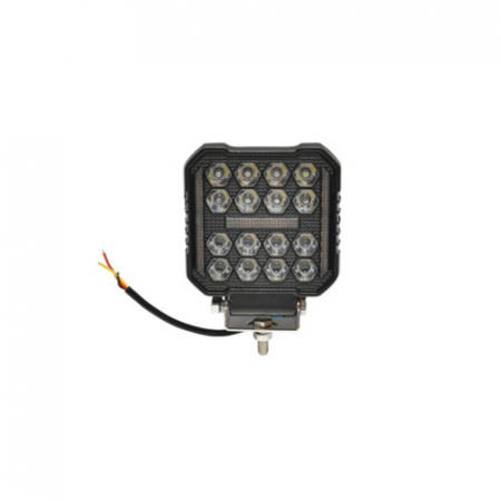 Electronice si electrice auto - Proiector patrat LED cu DRL 9-80V, 48W, alb-galben, carcasa aluminiu IP67