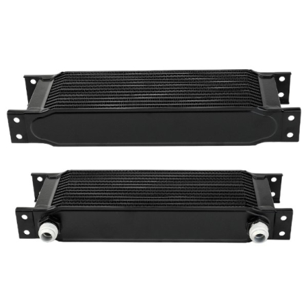 Radiator universal de ulei din aluminiu, 13 randuri, pentru motor si transmisie, 330 x 50 x 95 mm, -AN10 37°, negru [3]
