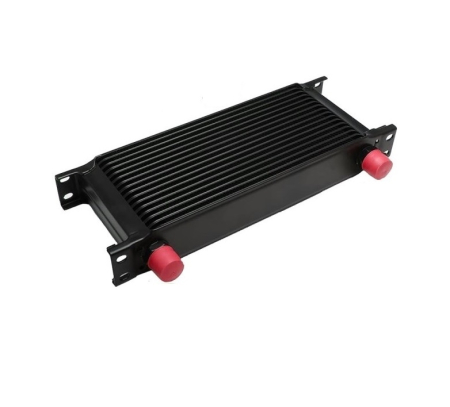 Radiator universal de ulei din aluminiu, 16 randuri, pentru motor si transmisie, 330 x 50 x 115 mm, -AN10 37°, negru [2]