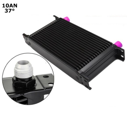 Radiator universal de ulei din aluminiu, 19 randuri, pentru motor si transmisie, 330 x 50 x 138 mm, -AN10 37°, negru [2]