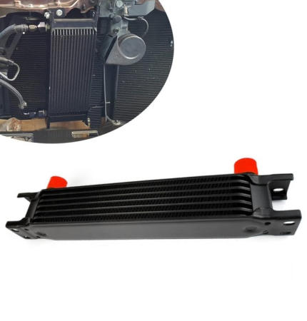 Noutati Real Auto - Radiator universal de ulei din aluminiu, 7 randuri, pentru motor si transmisie, 300 x 50 x 46 mm, -AN10 37°, negru