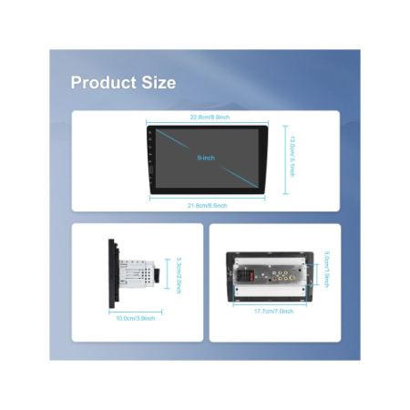 Radio FM, MP3, MP5 Player 1Din ecran 9 inch Wireless CarPlay Android Auto BT FM [3]