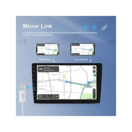 Radio FM, MP3, MP5 Player 1Din ecran 9 inch Wireless CarPlay Android Auto BT FM [4]