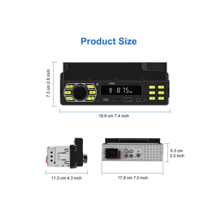 Radio MP3 player 12V cu Bluetooth si suport de telefon [3]