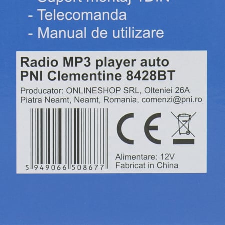 Radio MP3 player auto PNI Clementine 8428BT 4x45w 1 DIN cu SD, USB, AUX, RCA si Bluetooth [9]