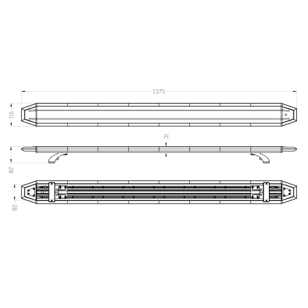 Rampa Girofar LED Stroboscopic Portocalie, 137.5 cm, 14 Moduri de Avertizare, 12/24/48V, 58-83W, ECE R65/R10, E9, IP67, Senzor Zi/Noapte [8]