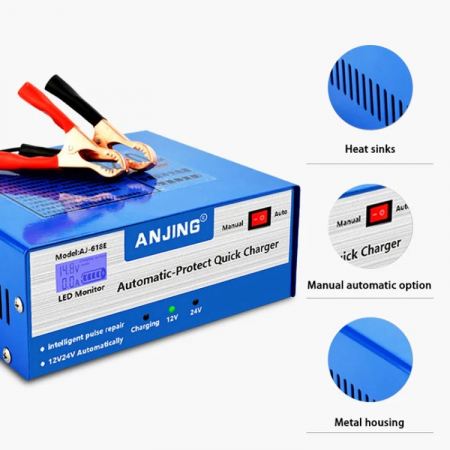 Redresor acumulatori camioane auto moto 12V-24V, tensiune de intrare 130-250V [6]