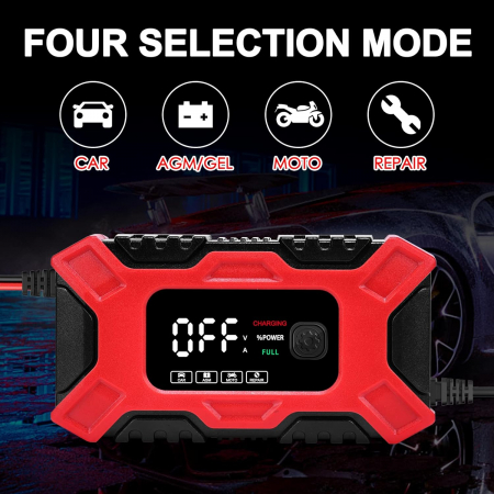 Redresor incarcator auto moto cu ecran LCD, reparare prin impulsuri și moduri de vară/iarnă 12V 6 Amp [6]