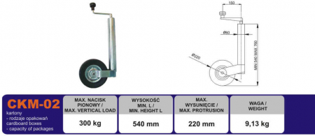 Accesorii Remorca - Roata manevra remorca CKM02 - MARE