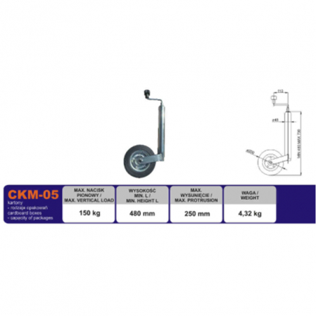 Accesorii Remorca - Roata manevra remorca CKM05 - MEDIE