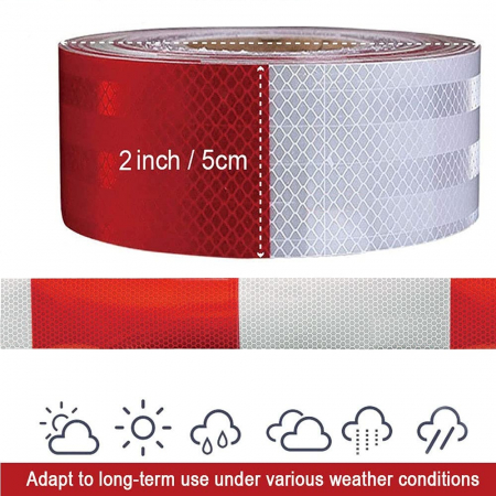 Rola banda reflectorizanta tip fagure alba/rosie 5.5 cm x 45.7 m [3]