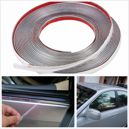 Ornamente auto - Rola ornament nichel/crom cu adeziv 8mmx15m