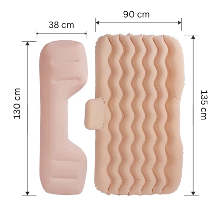 Saltea gonflabila pentru bancheta din spate a masinii cu pompa si perne – universala, pentru calatorii si camping [1]