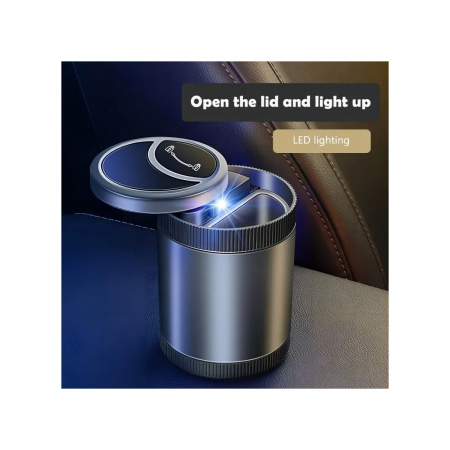 Scrumiera auto LED cu senzor deschidere capac [0]