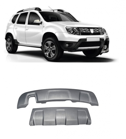 Tunning Auto - Scut protectie ornament compatibil Dacia Duster I (2010-2017) Argintiu texturat