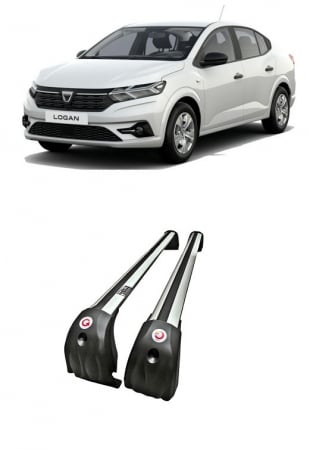 Import - Set 2 bare transversale de portbagaj din Aluminiu compatibil Dacia Logan III 2021-2025