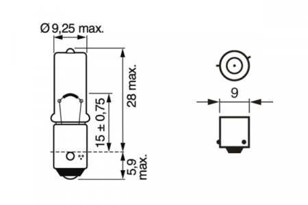 SET 2 BECURI 12V H6W 6W PURE LIGHT (blister) BOSCH [3]