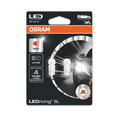 Set 2 Becuri Auxiliare Cu Led 12V (W5W) Red 6000K Bli Osram [1]