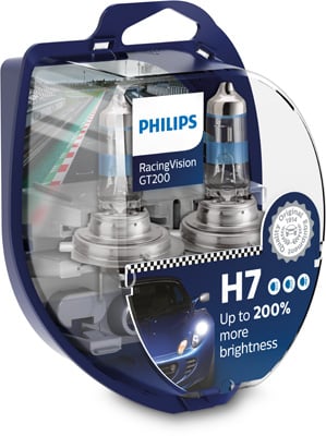 Becuri Auto - Set 2 Becuri Far H7 55W 12V Racing Vision GT200 Philips