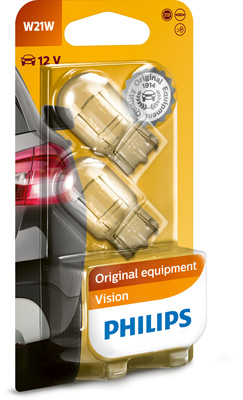 Electronice si electrice auto - Set 2 Becuri Fara Soclu 12V W21W W3X16D Philips