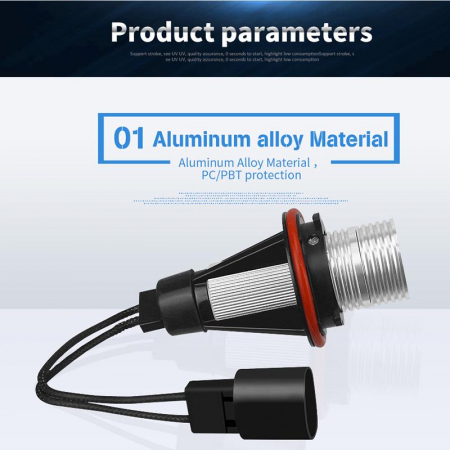 Set 2 Becuri Led Marker Angel Eyes BMW E39 E60 E61 E39 E63 E64 E65 E66 E83 X5 BMW, alb [2]