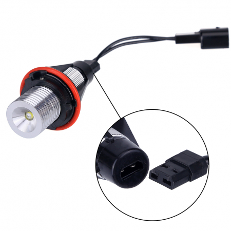Set 2 Becuri Led Marker Angel Eyes BMW E39 E60 E61 E39 E63 E64 E65 E66 E83 X5 BMW, alb [7]