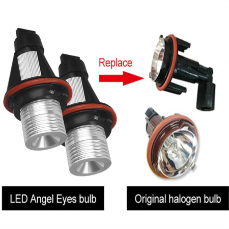 Set 2 Becuri Led Marker Angel Eyes BMW E39 E60 E61 E39 E63 E64 E65 E66 E83 X5 BMW, alb [4]