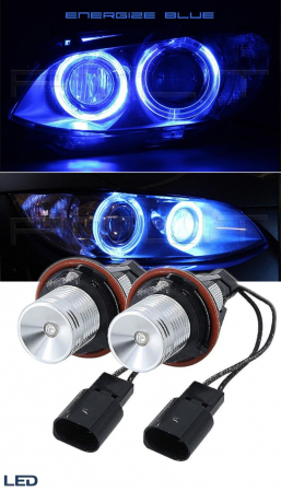 Angel Eyes - Set 2 Becuri Led Marker Angel Eyes BMW E39 E60 E61 E39 E63 E64 E65 E66 E83 X5 BMW, albastru